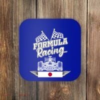 Japanese Auto Race Japan Flag Formula Racing Car Blueprint Great Gift Coaster thumb 0