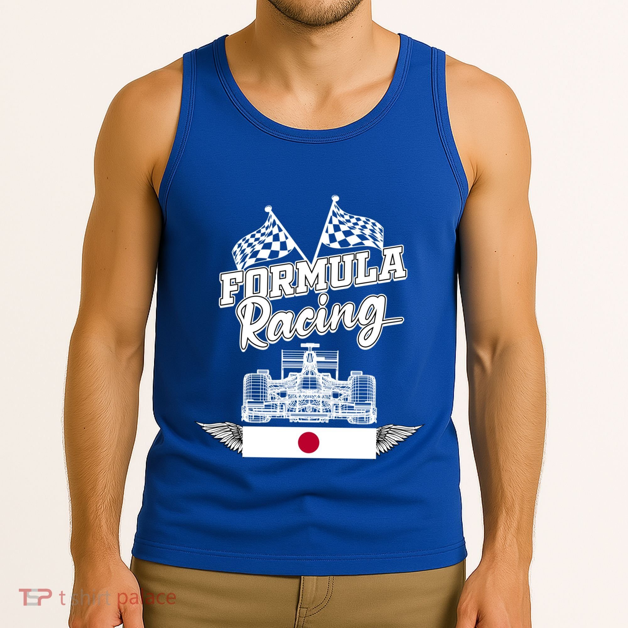 Japanese Auto Race Japan Flag Formula Racing Car Blueprint Great Gift Tank Top