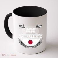 Japanese Auto Race Japan Flag Formula Racing Car Blueprint Gift Coffee Mug thumb 0