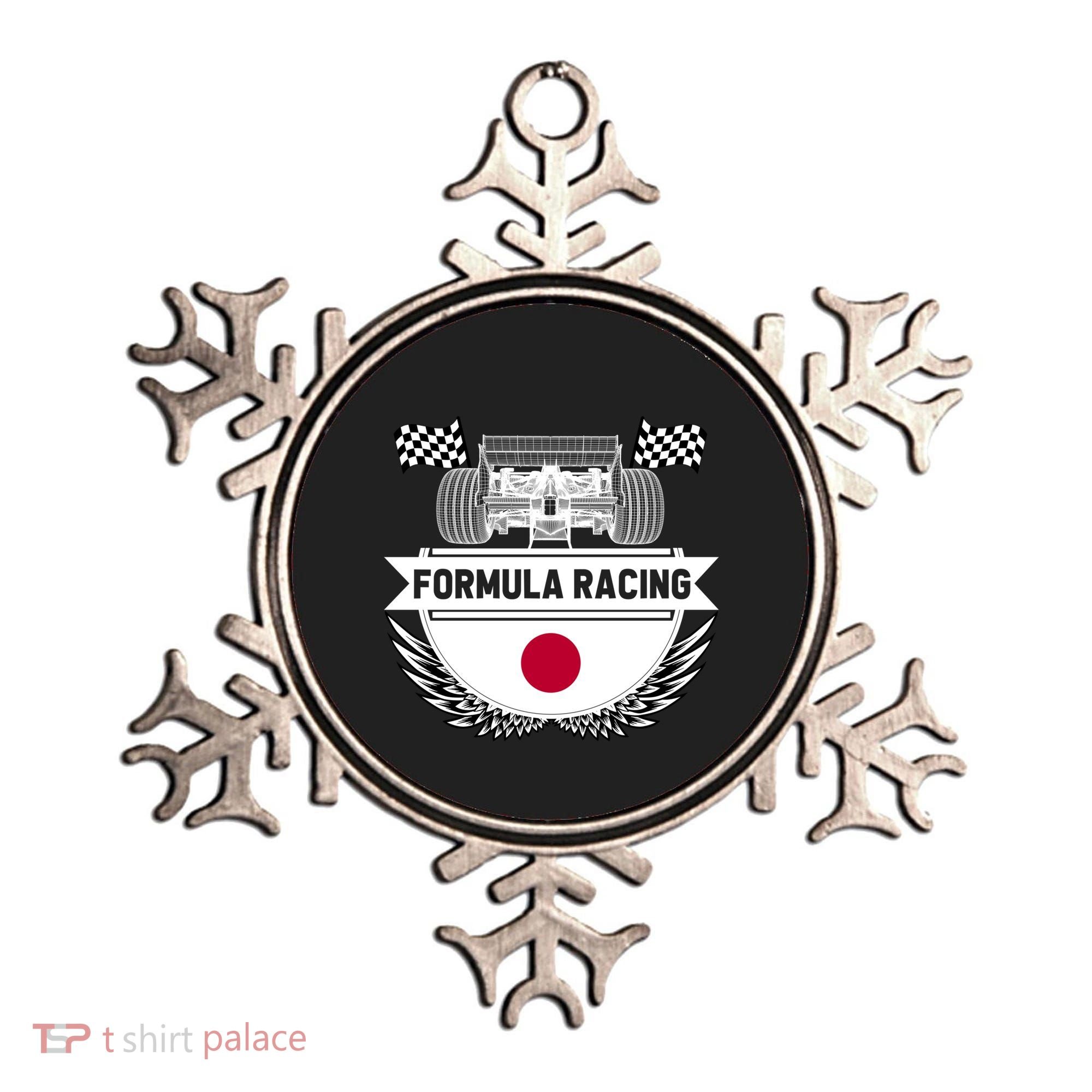 Japanese Auto Race Japan Flag Formula Racing Car Blueprint Gift Ornament