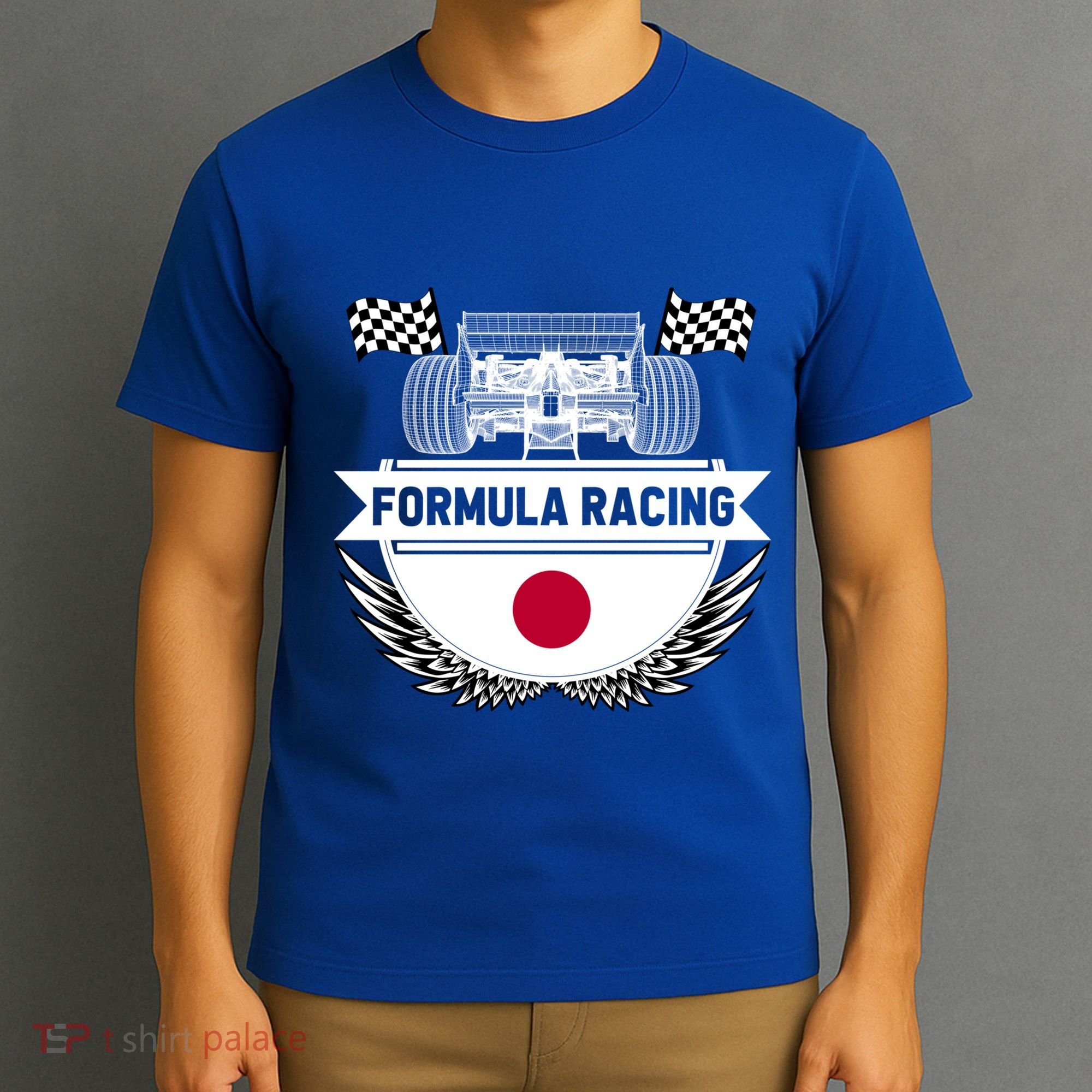 Japanese Auto Race Japan Flag Formula Racing Car Blueprint Gift T-Shirt