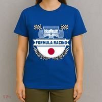 Japanese Auto Race Japan Flag Formula Racing Car Blueprint Gift T-Shirt thumb 4