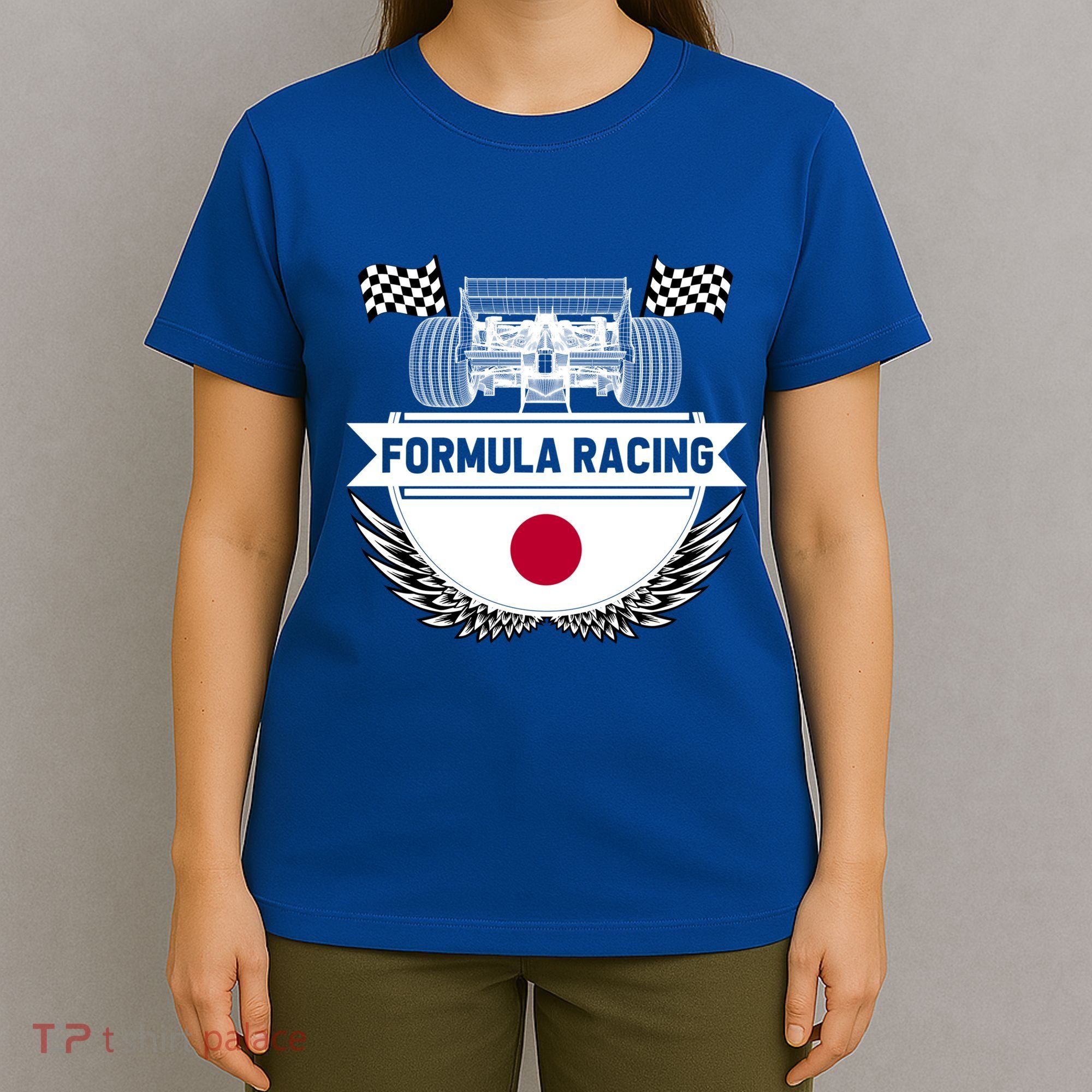 Japanese Auto Race Japan Flag Formula Racing Car Blueprint Gift T-Shirt