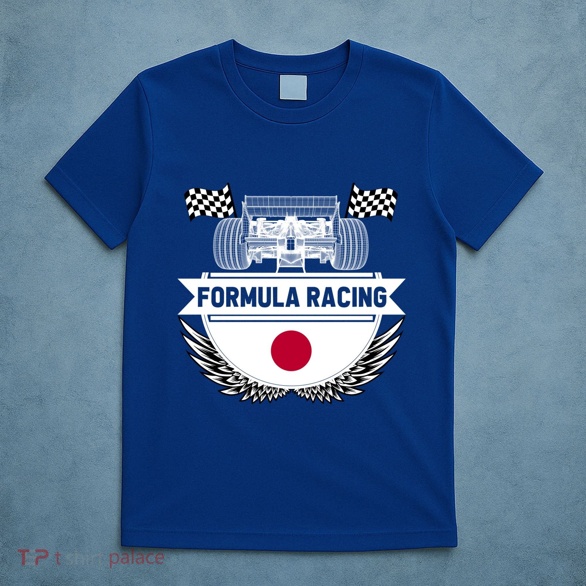 Japanese Auto Race Japan Flag Formula Racing Car Blueprint Gift T-Shirt