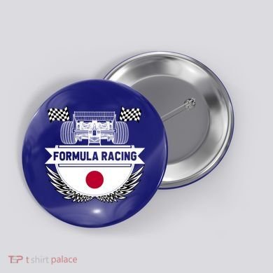 Japanese Auto Race Japan Flag Formula Racing Car Blueprint Gift Button