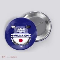 Japanese Auto Race Japan Flag Formula Racing Car Blueprint Gift Button thumb 0