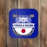 Japanese Auto Race Japan Flag Formula Racing Car Blueprint Gift Coaster thumb 0