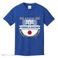Japanese Auto Race Japan Flag Formula Racing Car Blueprint Gift Kids T-Shirt thumb 0
