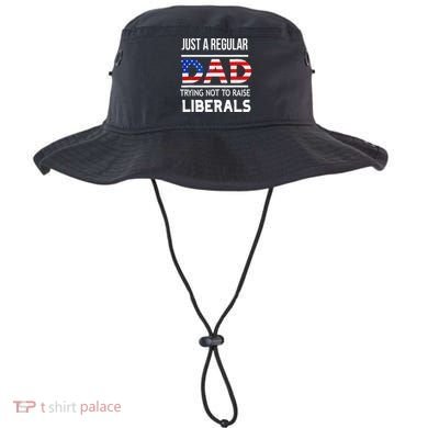 Just A Regular Dad Trying Not To Raise Liberals Fathers Day Bucket Hat