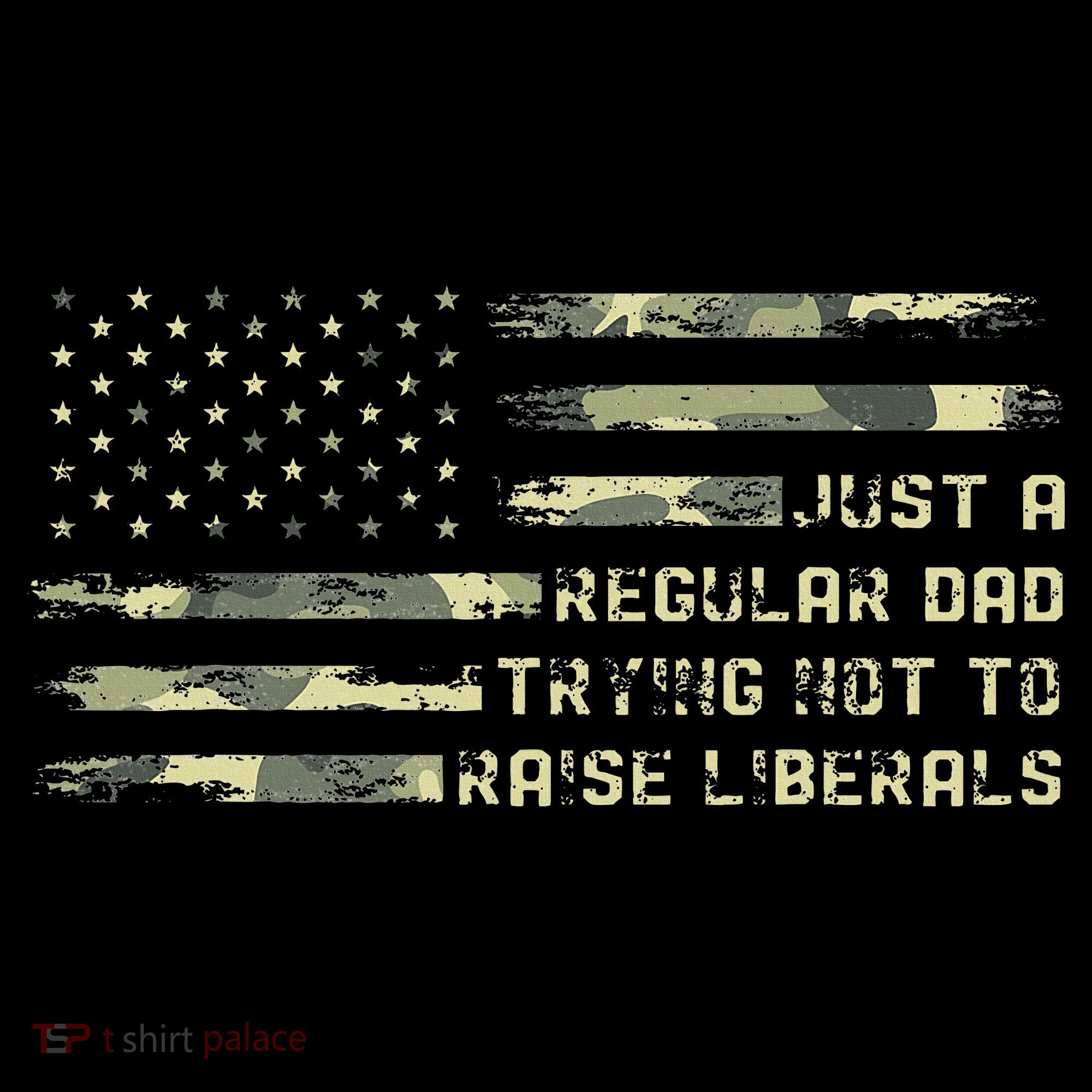 Just A Regular Dad Trying Not To Raise Liberals Camouflage Women's Hoodie