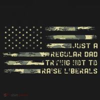 Just A Regular Dad Trying Not To Raise Liberals Camouflage Women's Tank Top thumb 5
