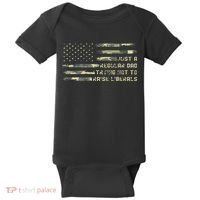 Just A Regular Dad Trying Not To Raise Liberals Camouflage Baby Bodysuit thumb 0