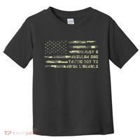 Just A Regular Dad Trying Not To Raise Liberals Camouflage Toddler T-Shirt thumb 0