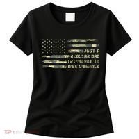 Just A Regular Dad Trying Not To Raise Liberals Camouflage Women's T-Shirt thumb 0