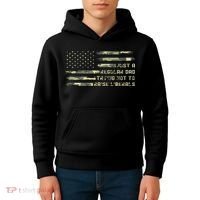 Just A Regular Dad Trying Not To Raise Liberals Camouflage Kids Hoodie thumb 4