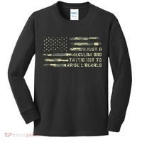 Just A Regular Dad Trying Not To Raise Liberals Camouflage Kids Long Sleeve Shirt thumb 0