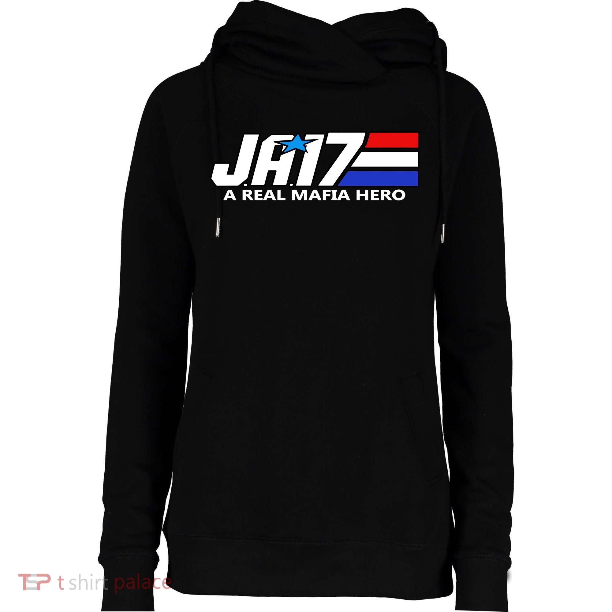 Ja17 A Real Mafia Hero Womens Funnel Neck Pullover Hood