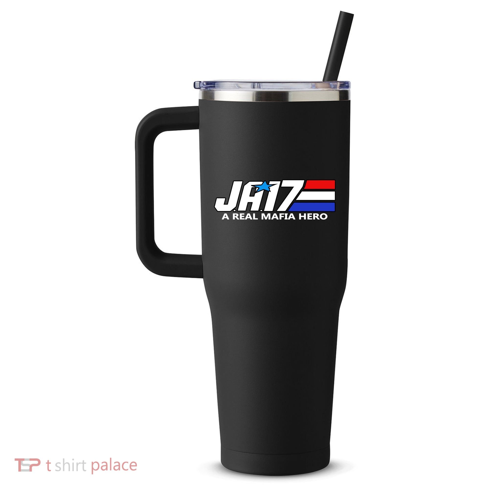 Ja17 A Real Mafia Hero 40oz Vacuum Insulated Stainless Steel Travel Tumbler