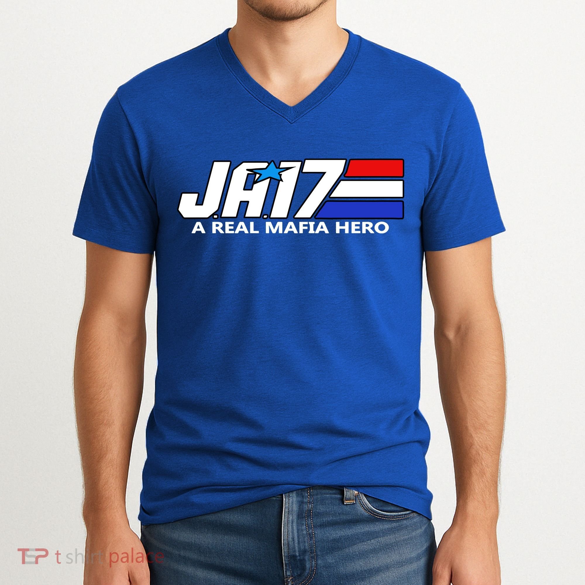 Ja17 A Real Mafia Hero V-Neck T-Shirt