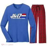 Ja17 A Real Mafia Hero Women's Long Sleeve Flannel Pajama Set  thumb 0