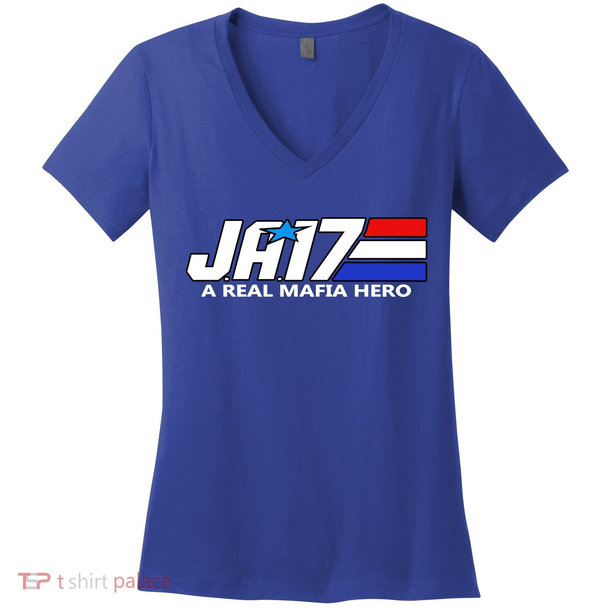 Ja17 A Real Mafia Hero Women's V-Neck T-Shirt