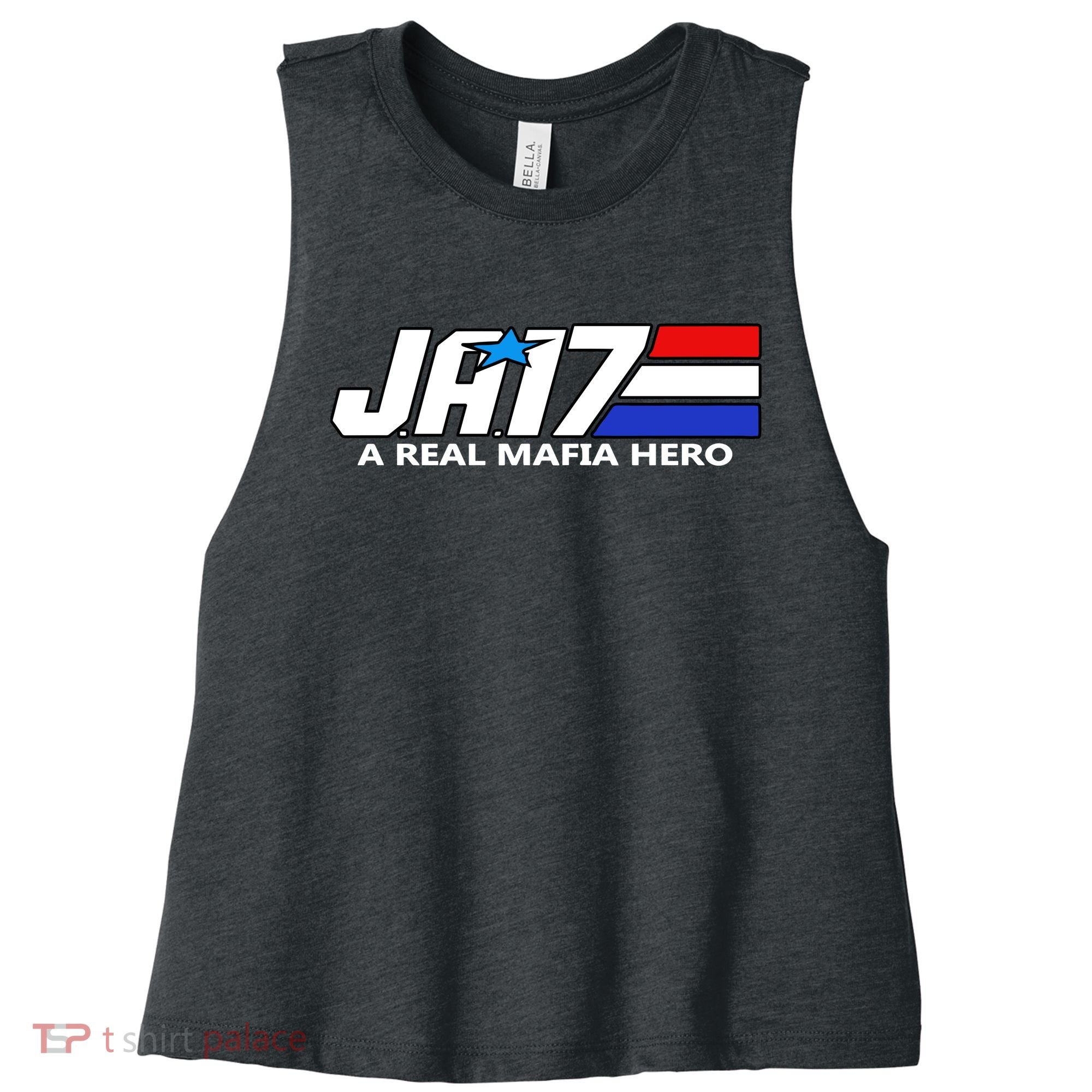 Ja17 A Real Mafia Hero Women's Racerback Cropped Tank