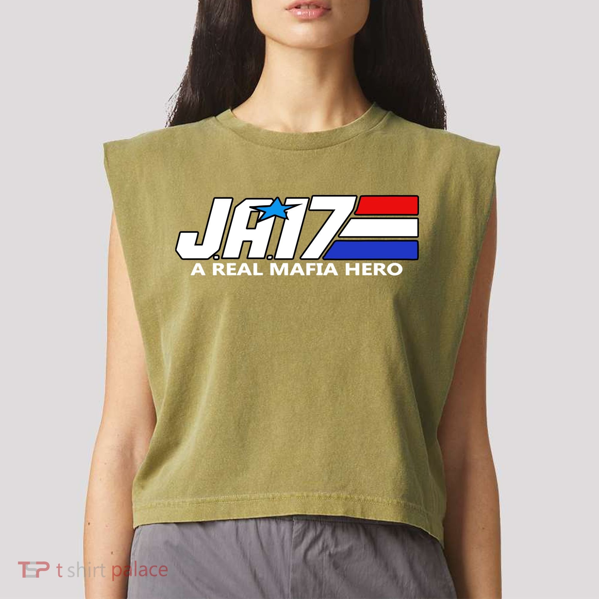 Ja17 A Real Mafia Hero Garment-Dyed Women's Muscle Tee