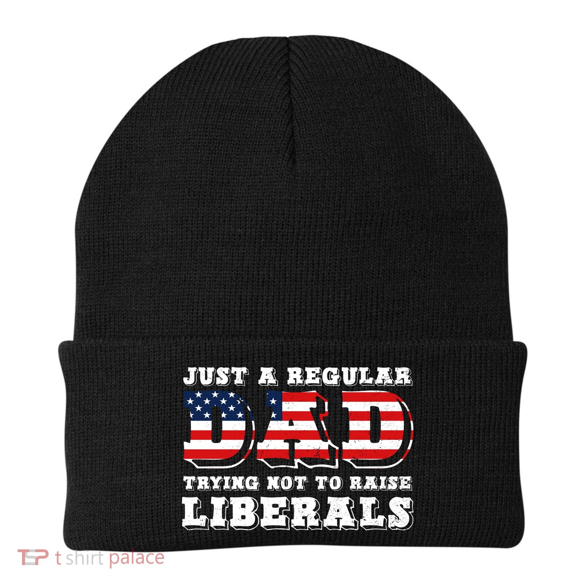 Just A Regular Dad Trying Not To Raise Liberals Father's Day Beanie