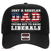 Just A Regular Dad Trying Not To Raise Liberals Father's Day Hat thumb 0