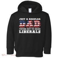 Just A Regular Dad Trying Not To Raise Liberals Father's Day Toddler Hoodie thumb 0