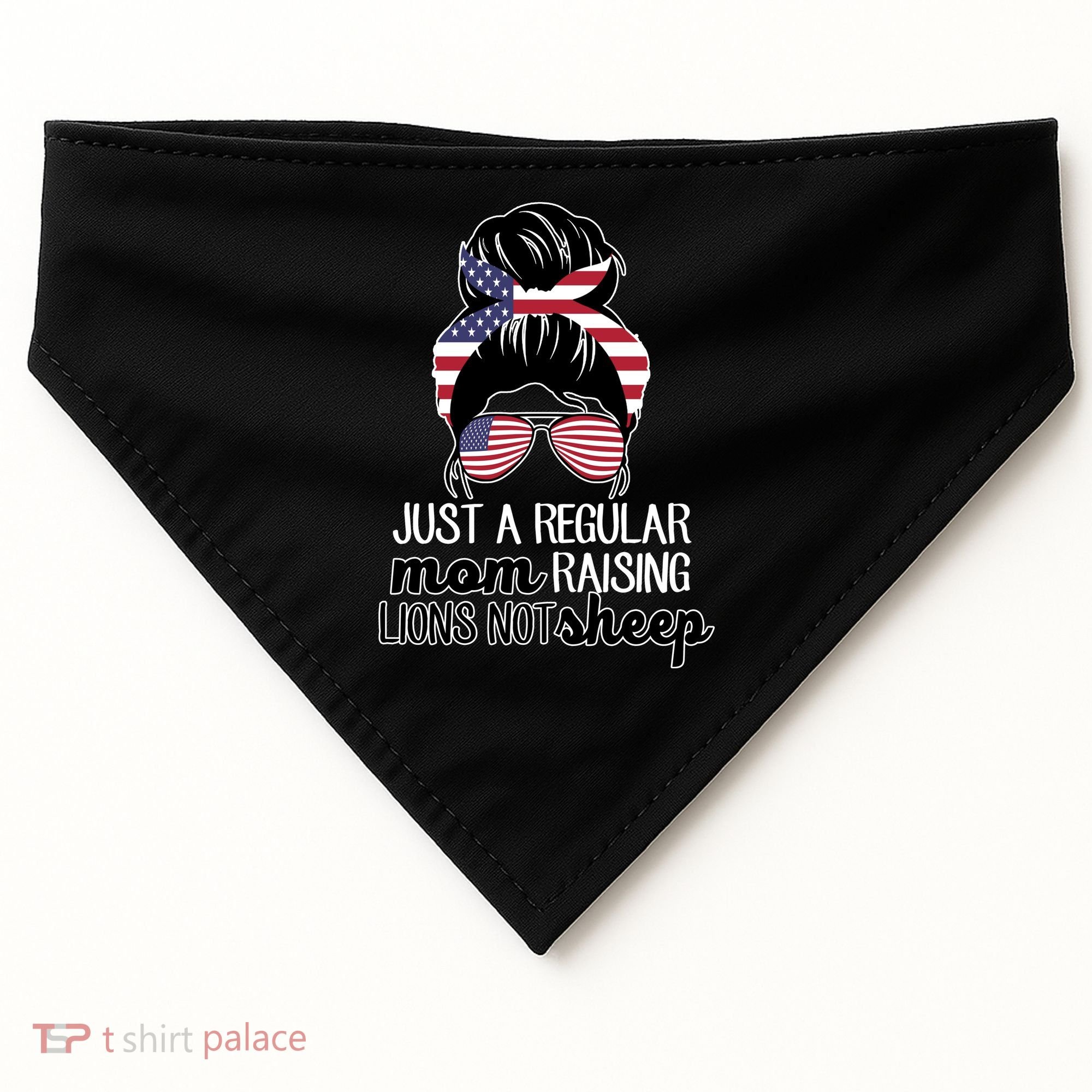 Just A Regular Mom Raising Lions Not Sheep USA-Made Doggie Bandana