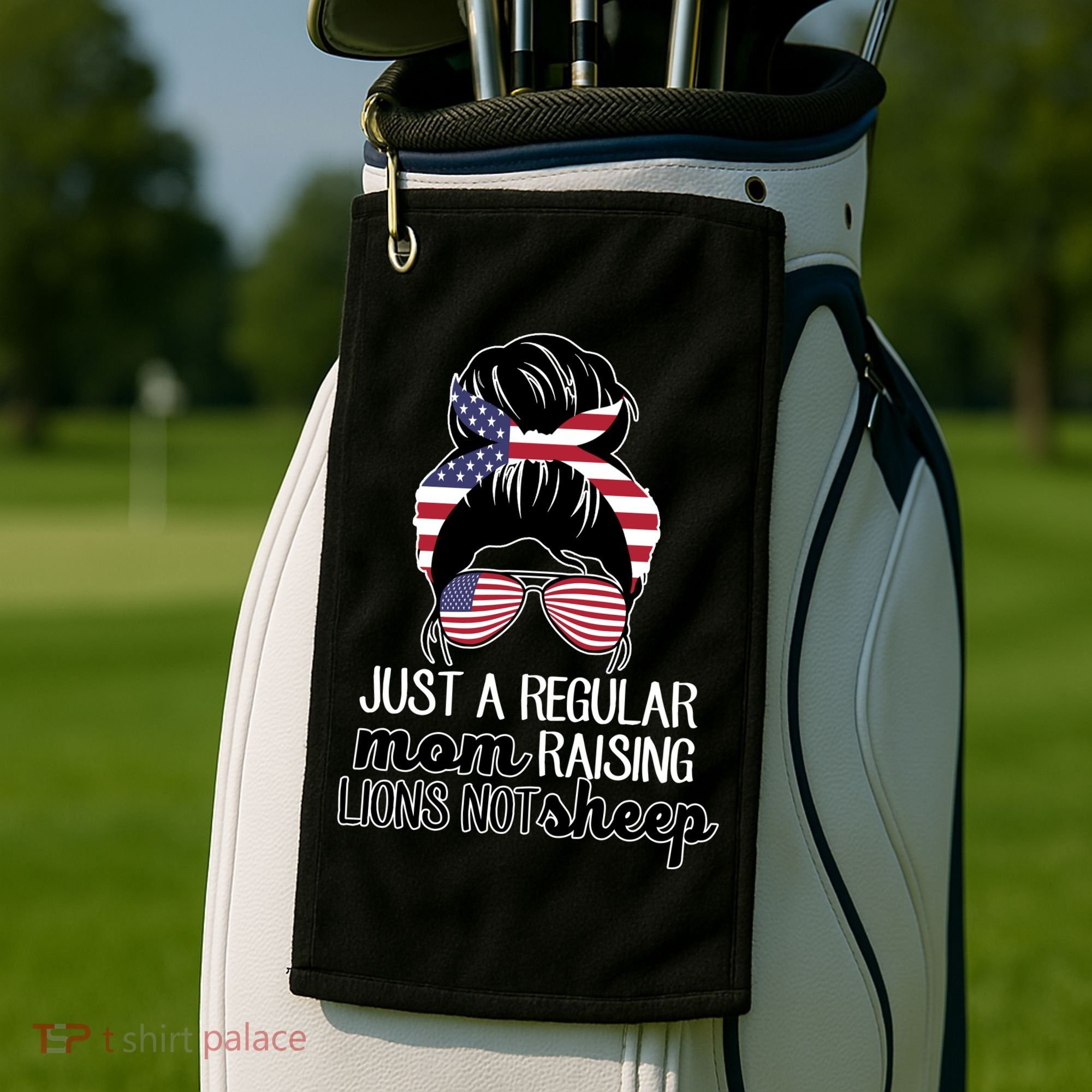 Just A Regular Mom Raising Lions Not Sheep Golf Towel