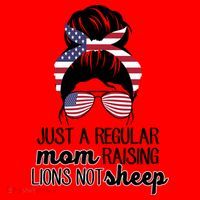 Just A Regular Mom Raising Lions Not Sheep Santa Hat thumb 1