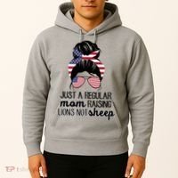 Just A Regular Mom Raising Lions Not Sheep Hoodie thumb 2