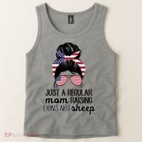 Just A Regular Mom Raising Lions Not Sheep Tank Top thumb 2