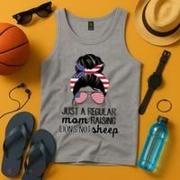 Just A Regular Mom Raising Lions Not Sheep Tank Top thumb 4