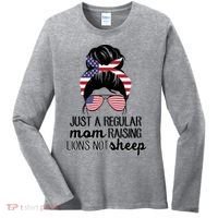 Just A Regular Mom Raising Lions Not Sheep Women's Long Sleeve Shirt thumb 0