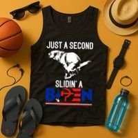 Just A Second Slidin' A Biden Tank Top thumb 4