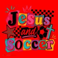 Jesus And Soccer Faith Inspired Graphic Santa Hat thumb 1