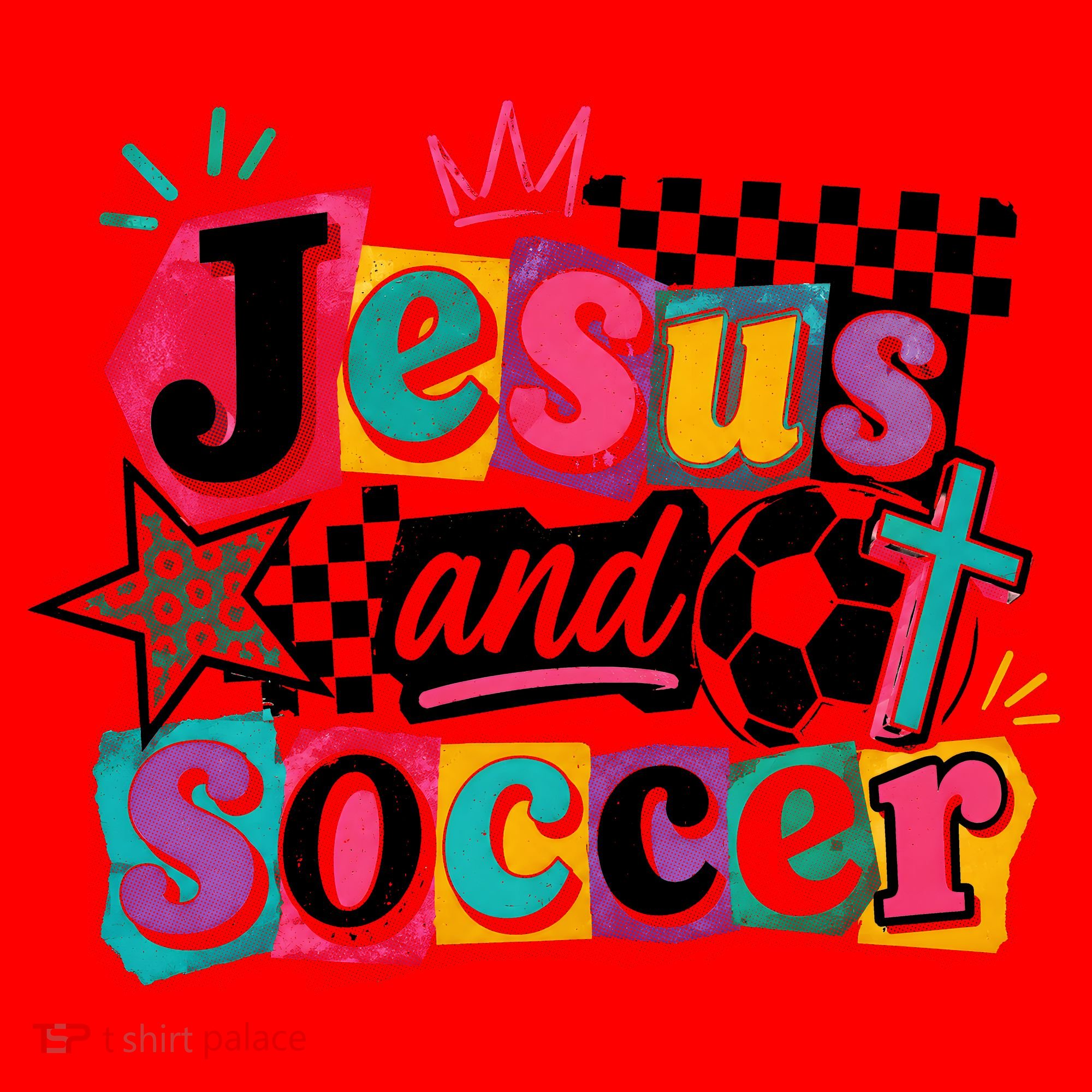 Jesus And Soccer Faith Inspired Graphic Santa Hat