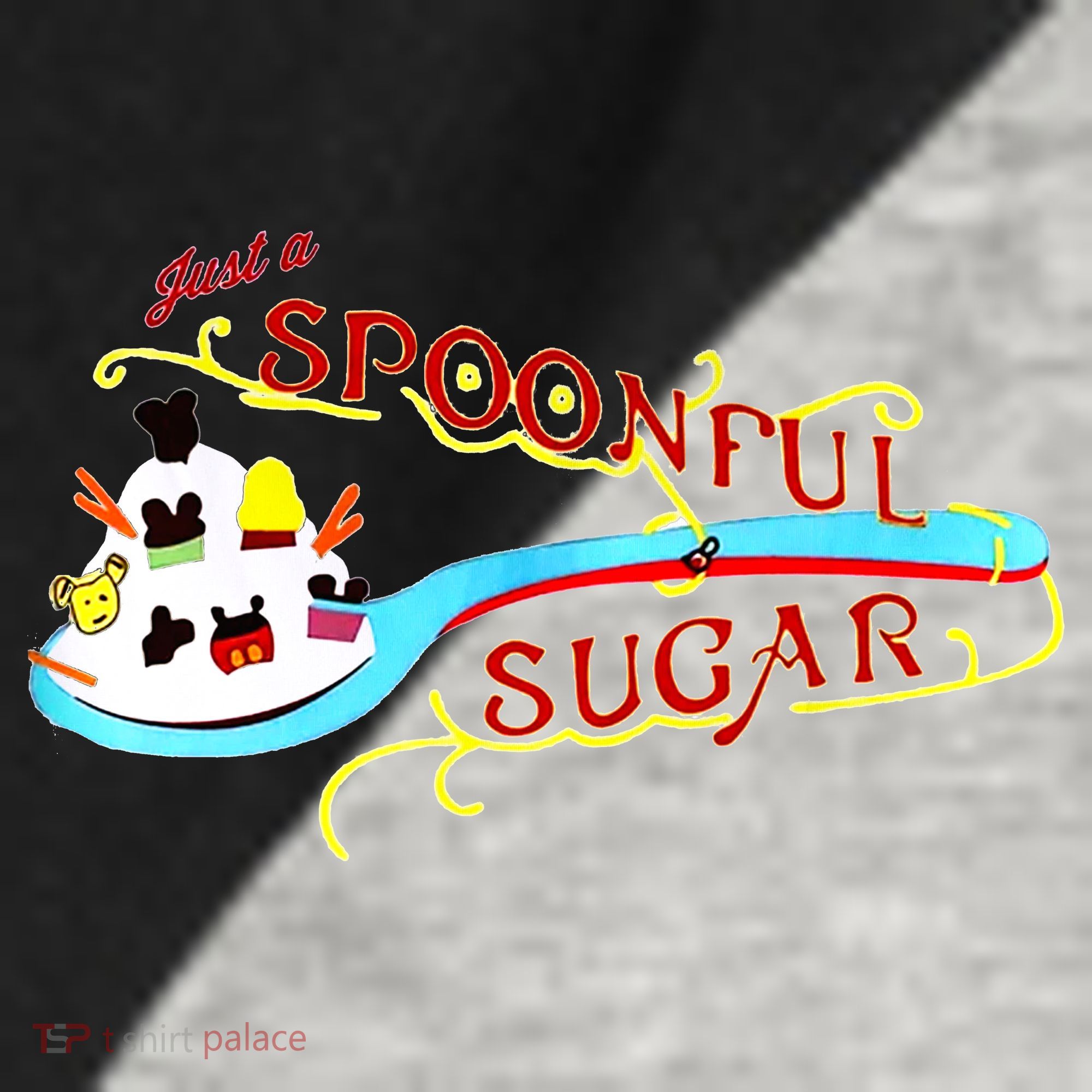 Just A Spoonful Of Sugar Graphic Tee Raglan Baseball Sleeve Shirt