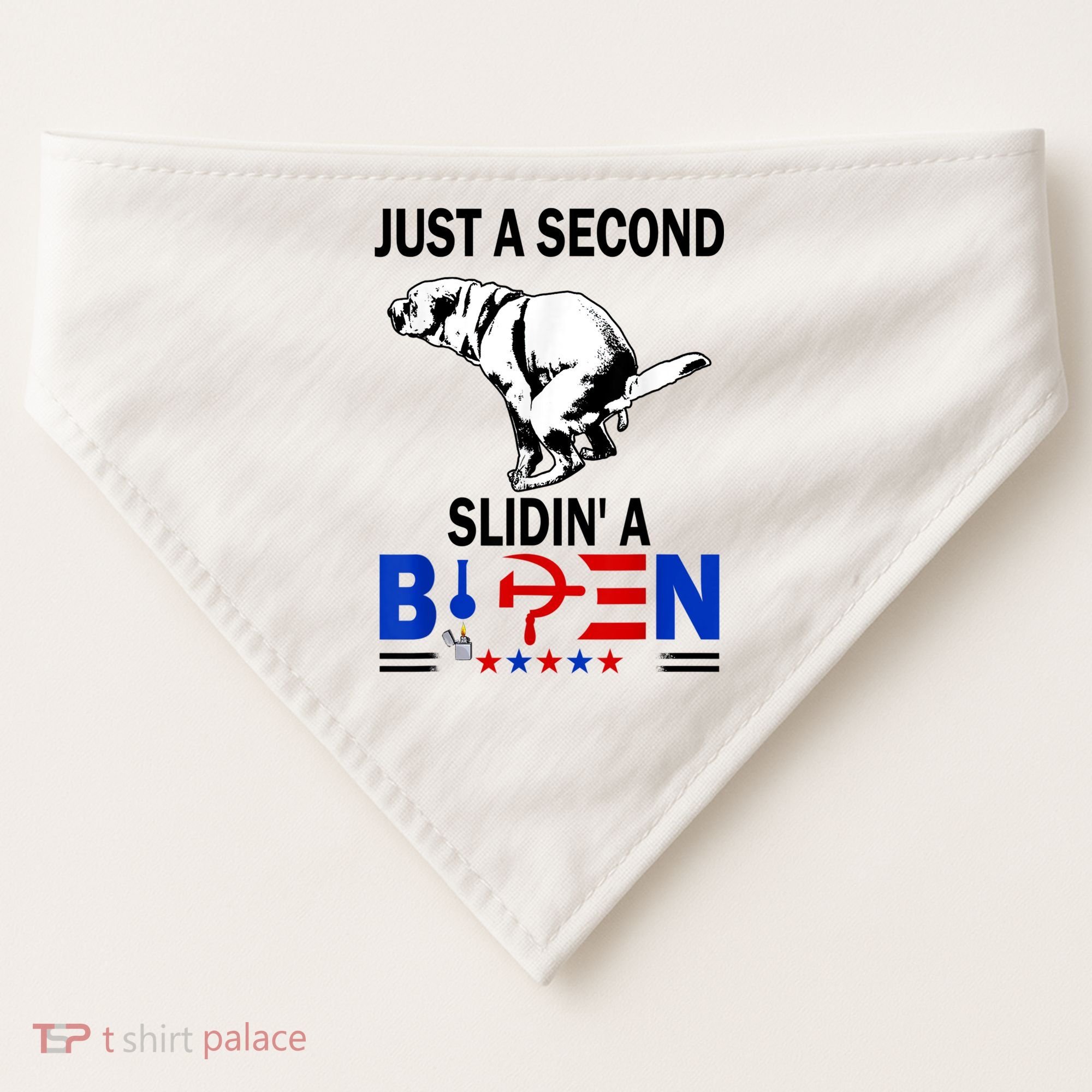 Just A Second Slidin' A Biden USA-Made Doggie Bandana