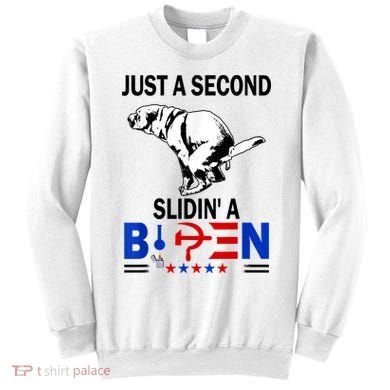 Just A Second Slidin' A Biden Sweatshirt