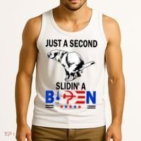 Just A Second Slidin' A Biden Tank Top thumb 3