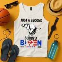 Just A Second Slidin' A Biden Tank Top thumb 4