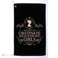 Jane Austen Society Of Obstinate Headstrong Golf Towel thumb 0