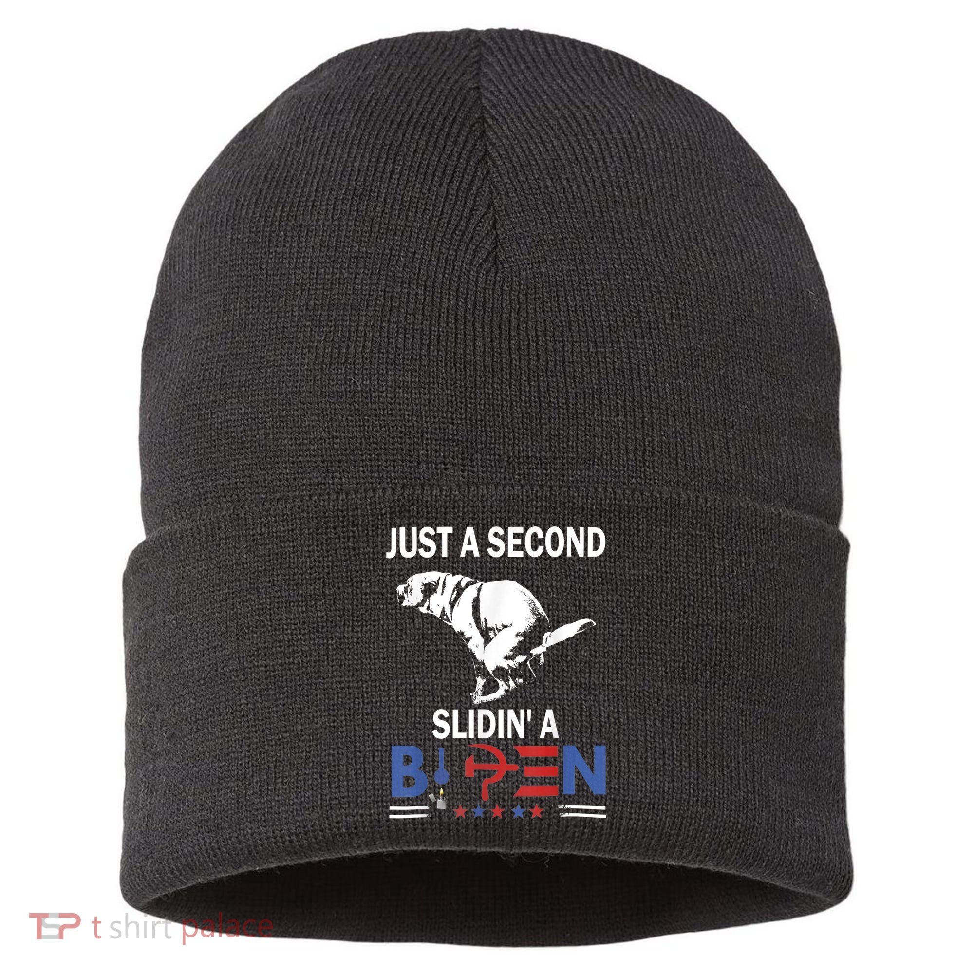 Just A Second Slidin' A Biden Sustainable Knit Beanie
