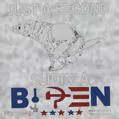 JUST A SECOND SLIDIN'A BIDEN The Baniff Cuffed Pom Beanie