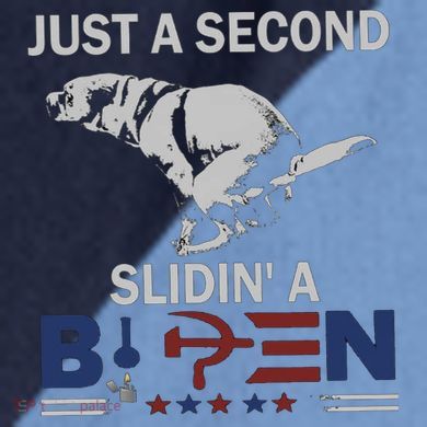 JUST A SECOND SLIDIN'A BIDEN Raglan Baseball Sleeve Shirt