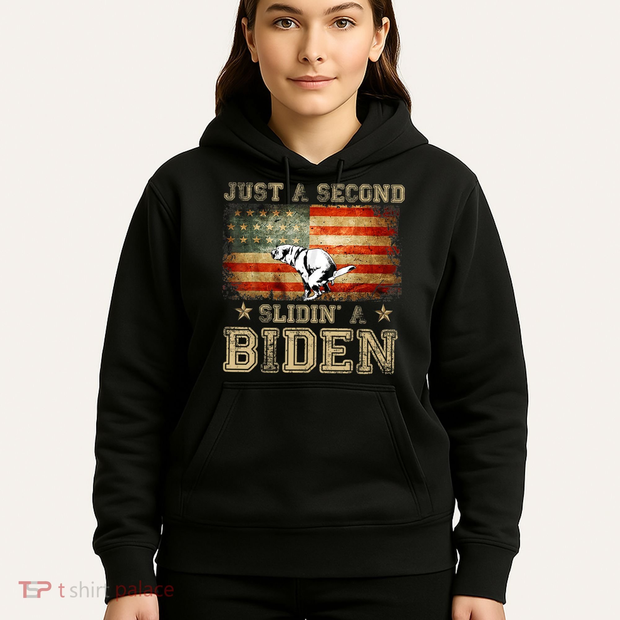 Just A Second Slidin’ A Biden – Funny Political Anti Biden Hoodie